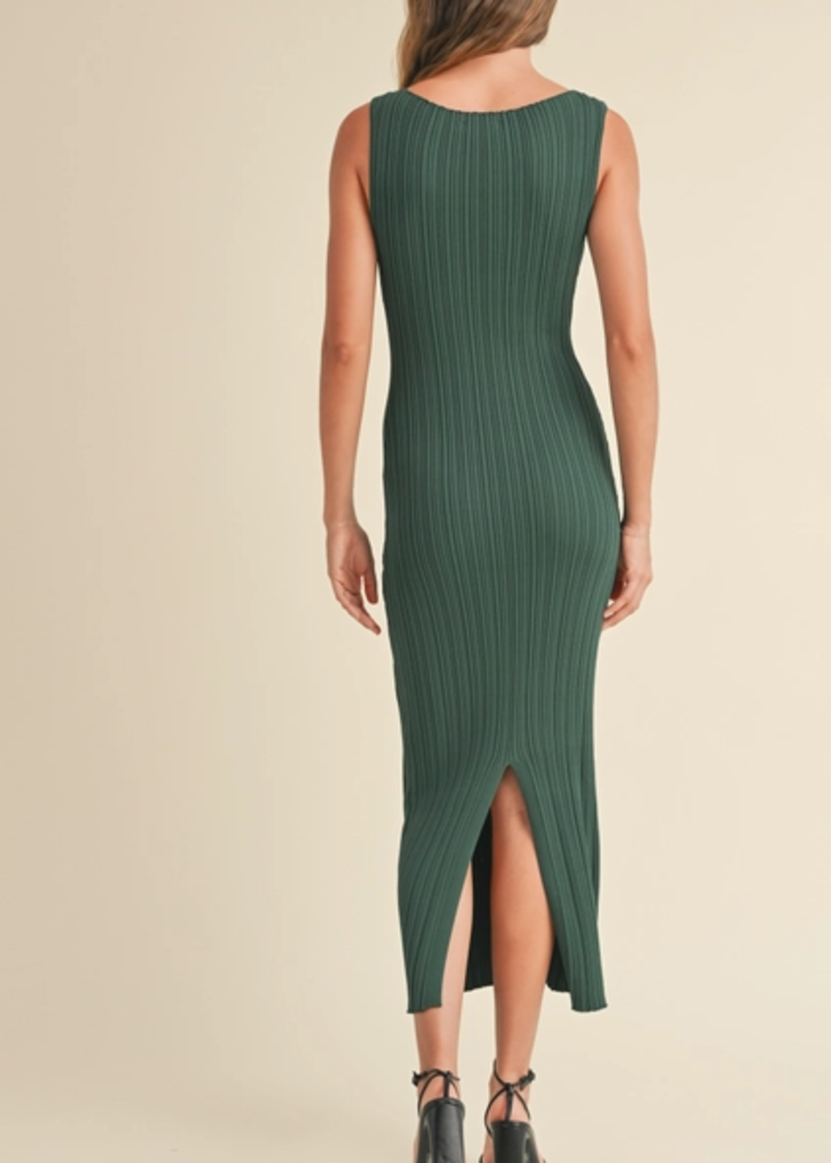 Textured Knit Sleeveless Dress