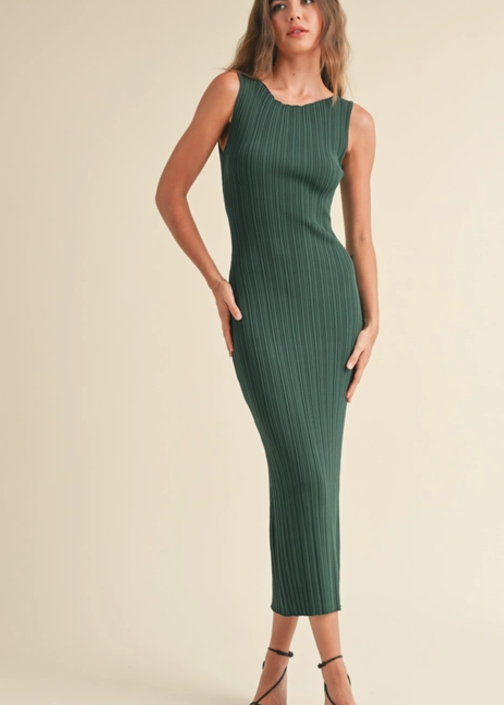Textured Knit Sleeveless Dress