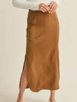 Satin Side Slit Skirt
