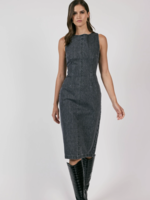 Transformative Fitted Denim Midi Dress