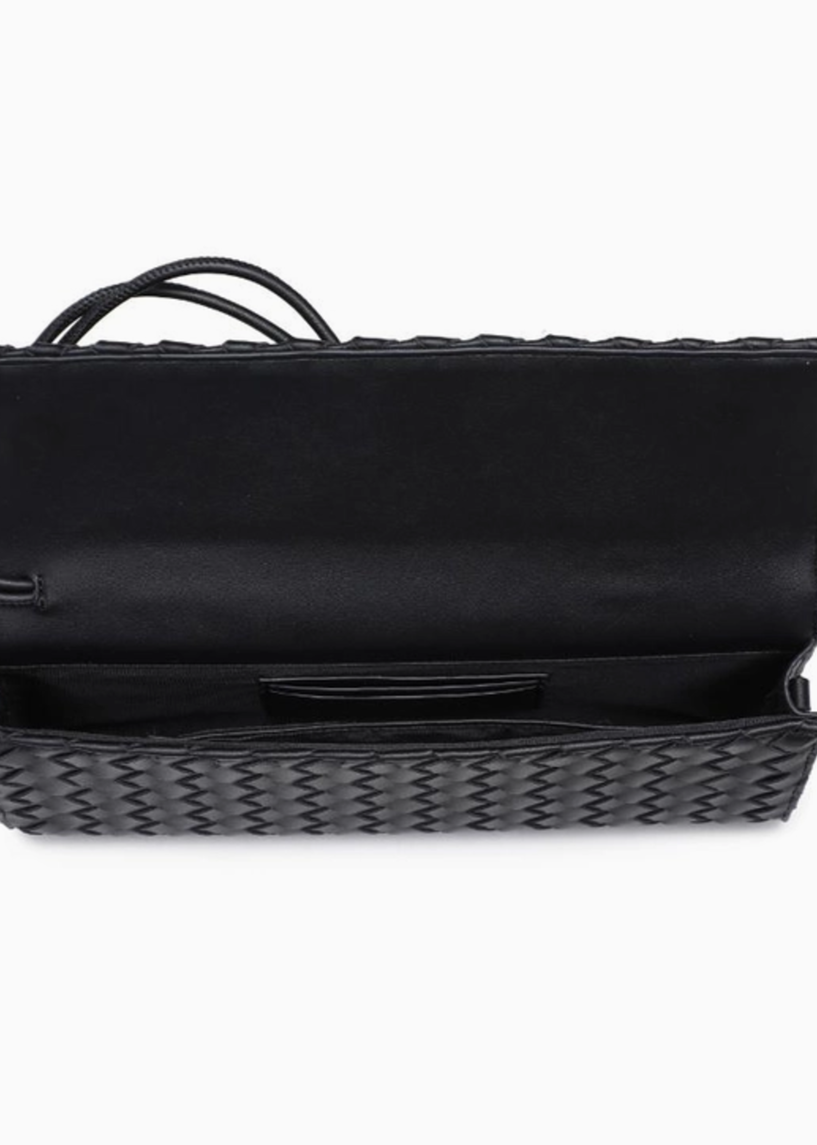 Ada Top Handle Woven East West Clutch Crossbody