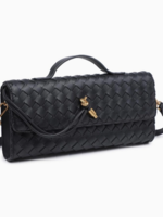 Ada Top Handle Woven East West Clutch Crossbody