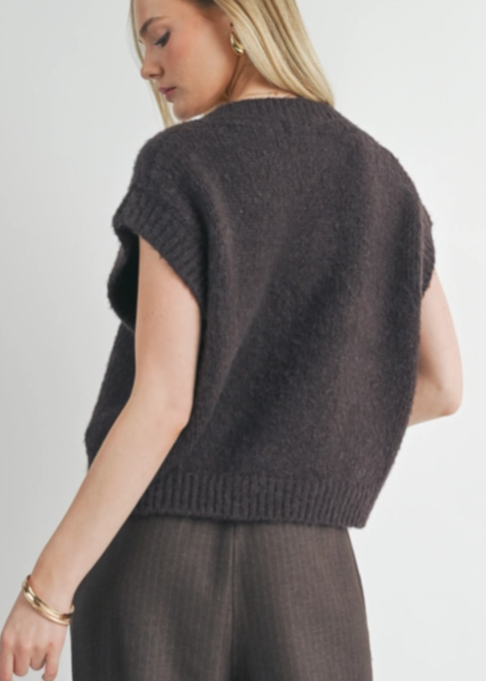 Peyton Oversized V Neck Sweater Vest