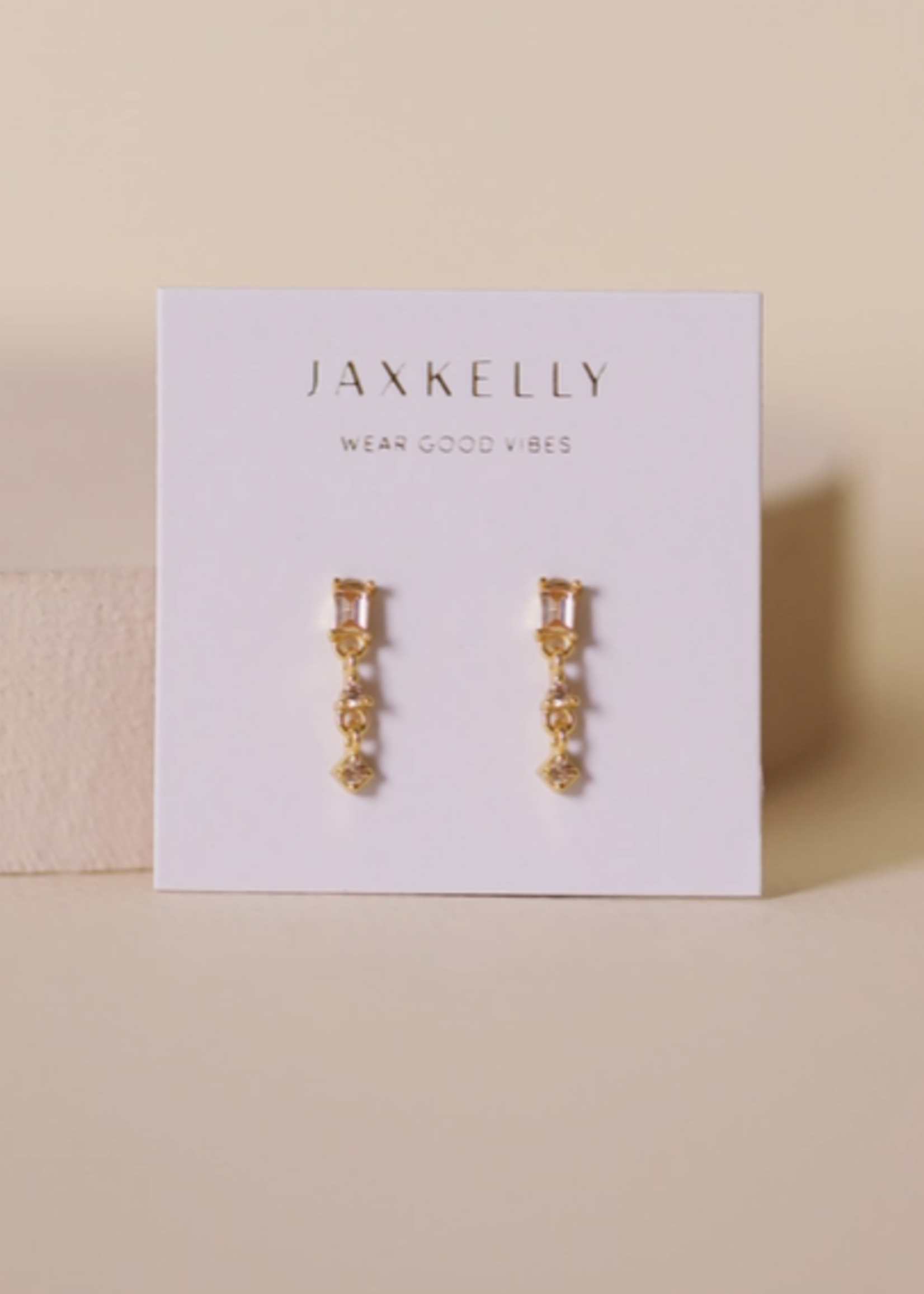 Mini Baguette Drop Earrings