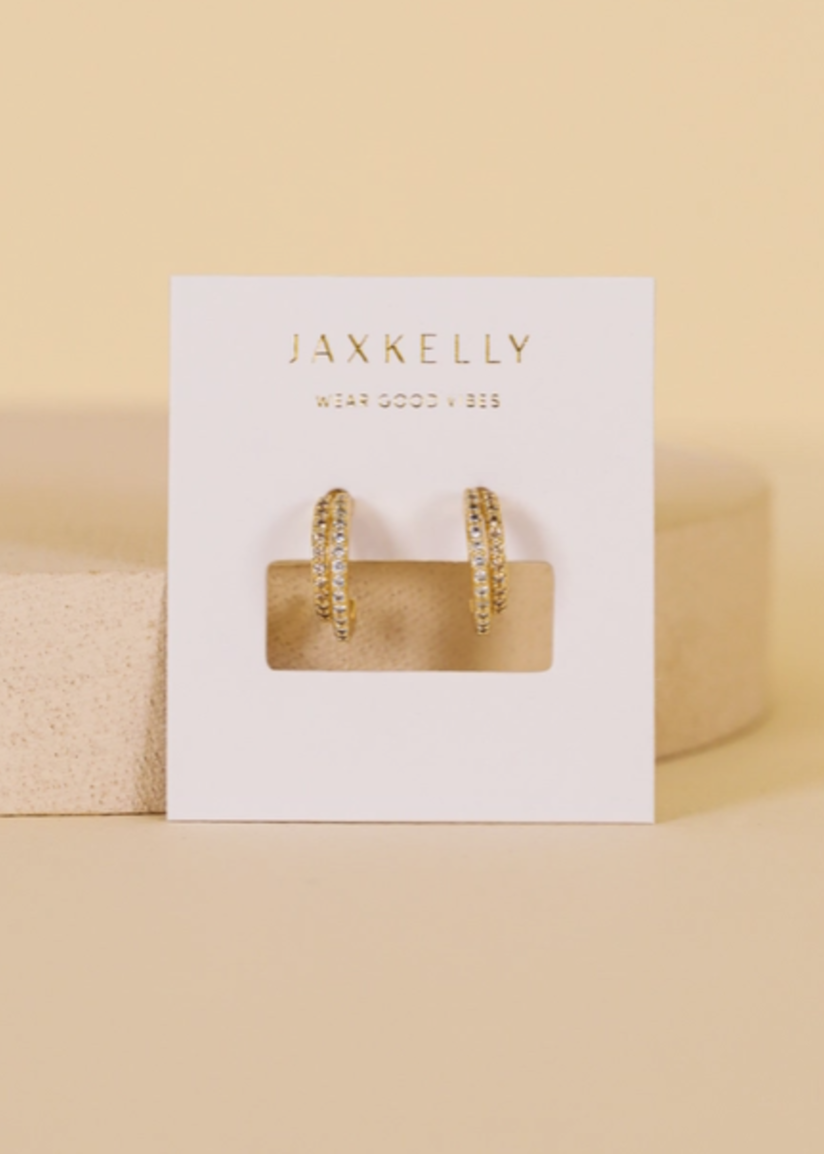 Double Champagne Gold Hoop