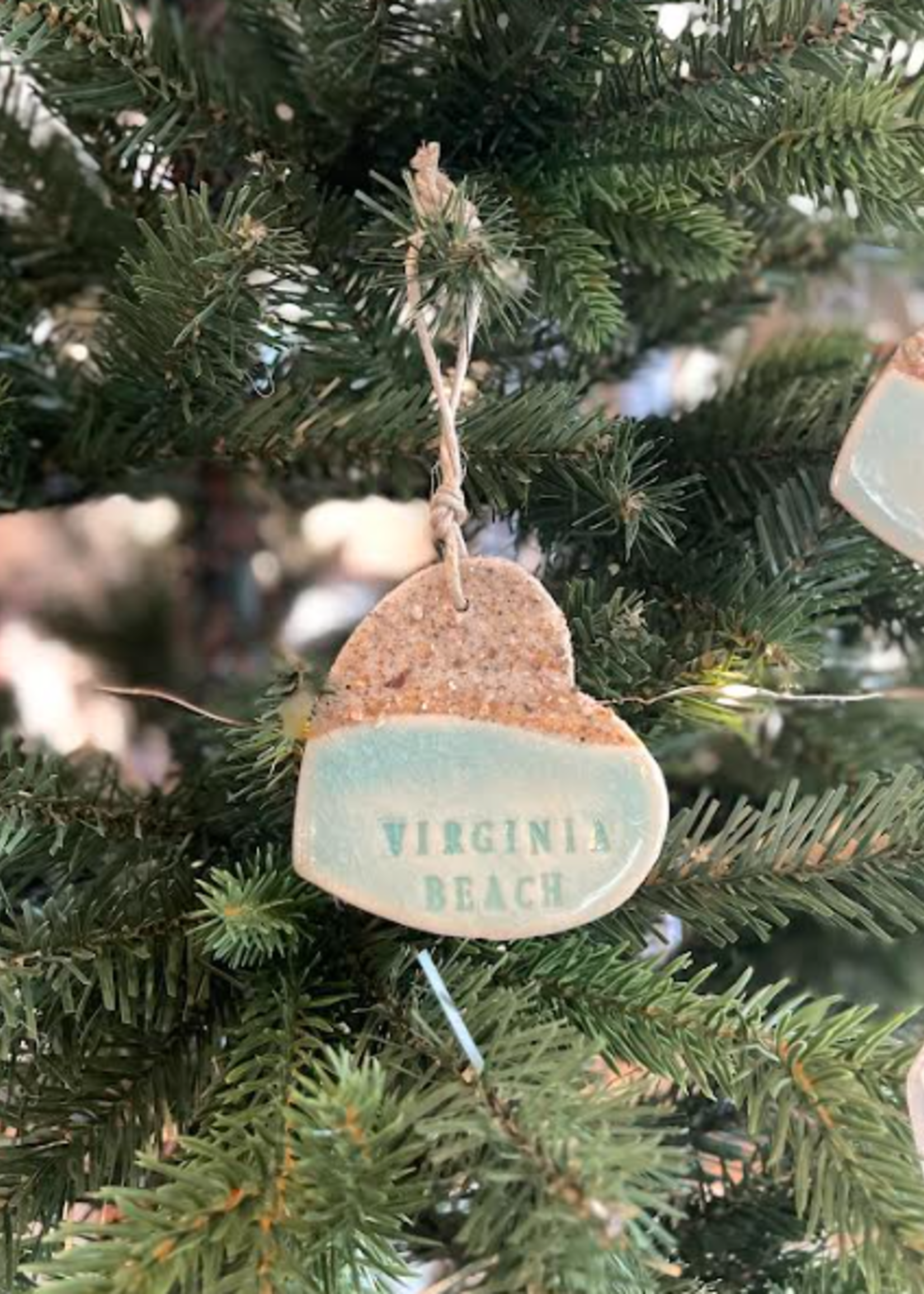 Sandy Hearts Ceramic Beach Lovers Ornament