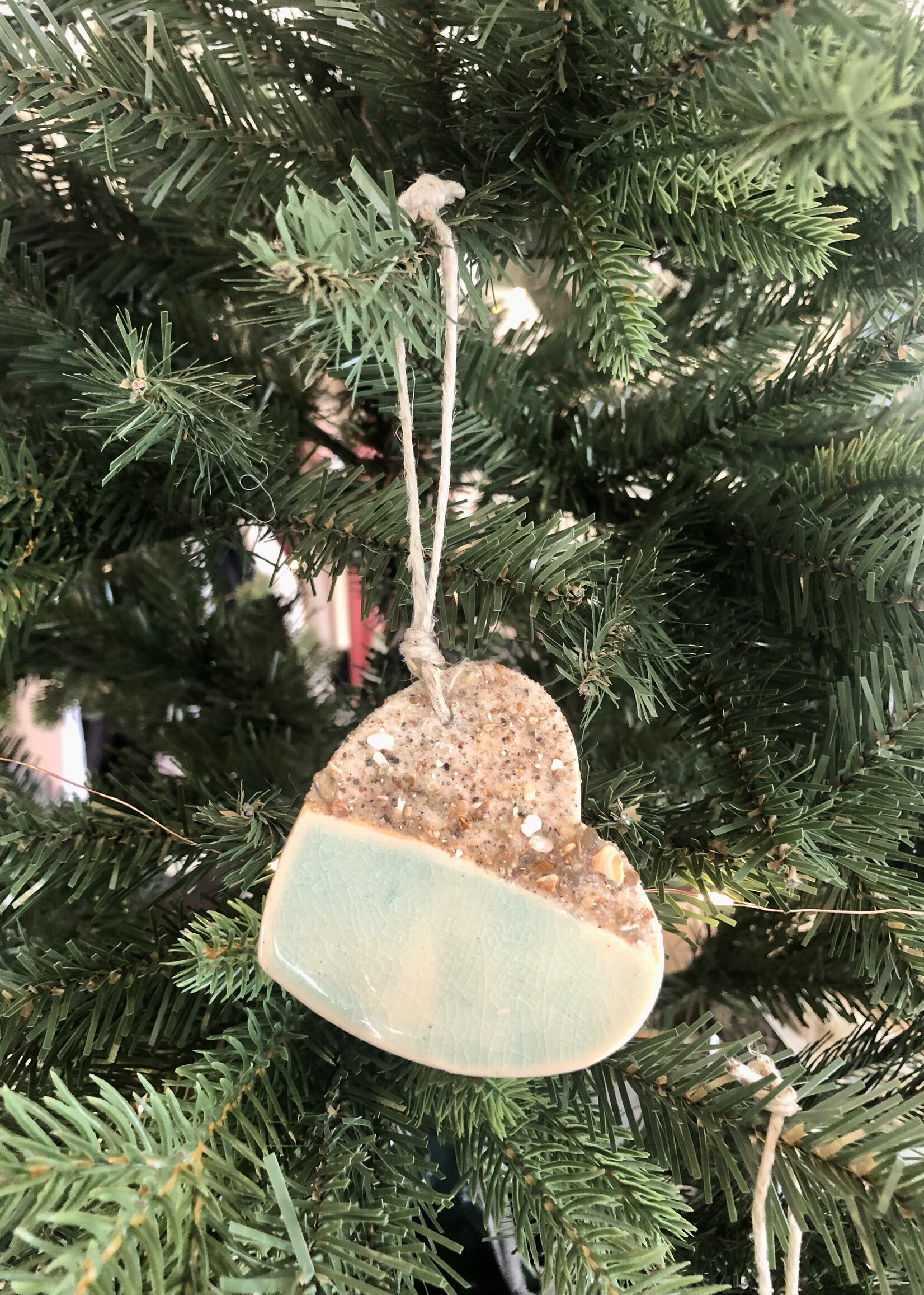 Sandy Beach Love Heart Ornament