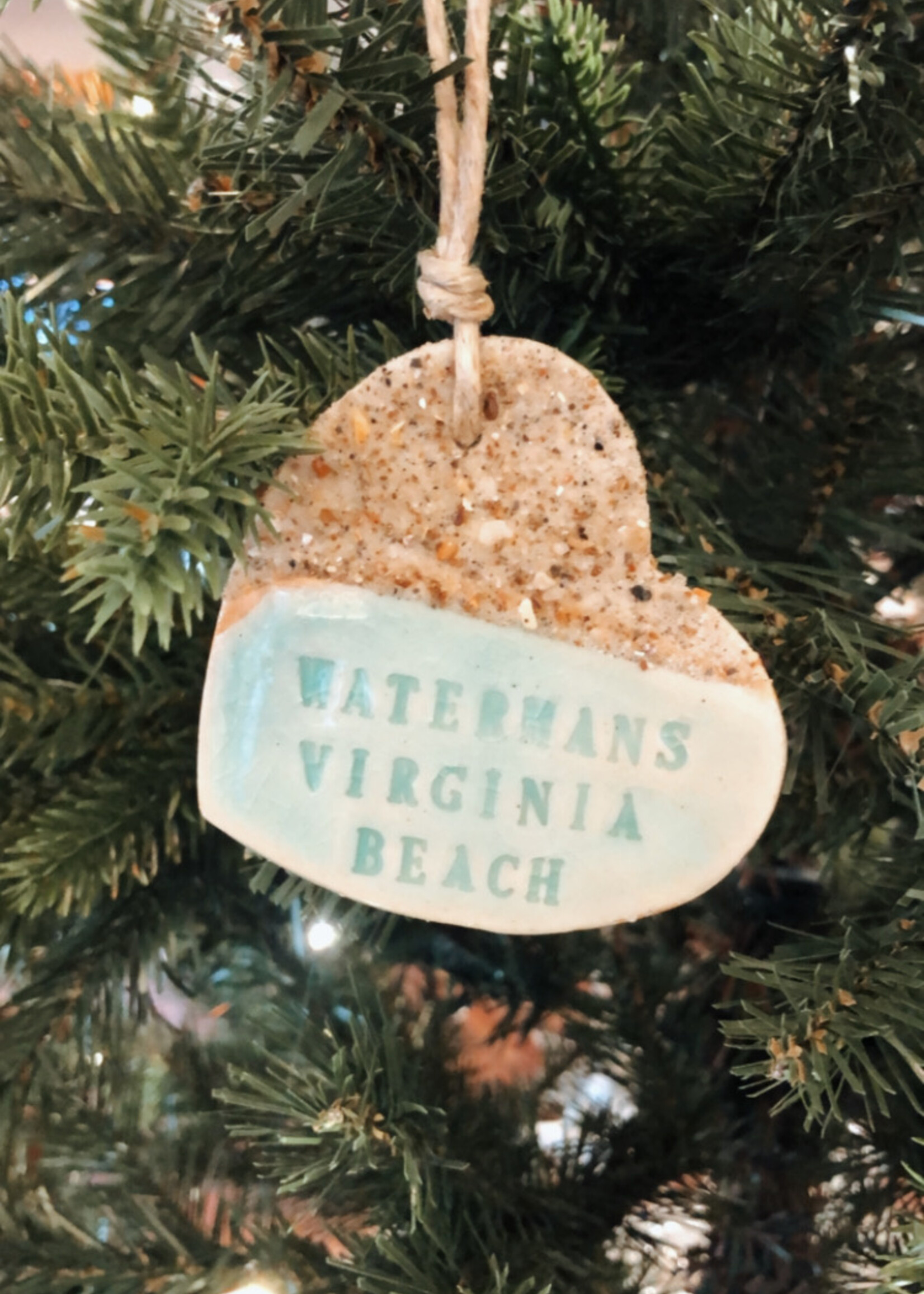 Sandy Hearts Ceramic Beach Lovers Ornament