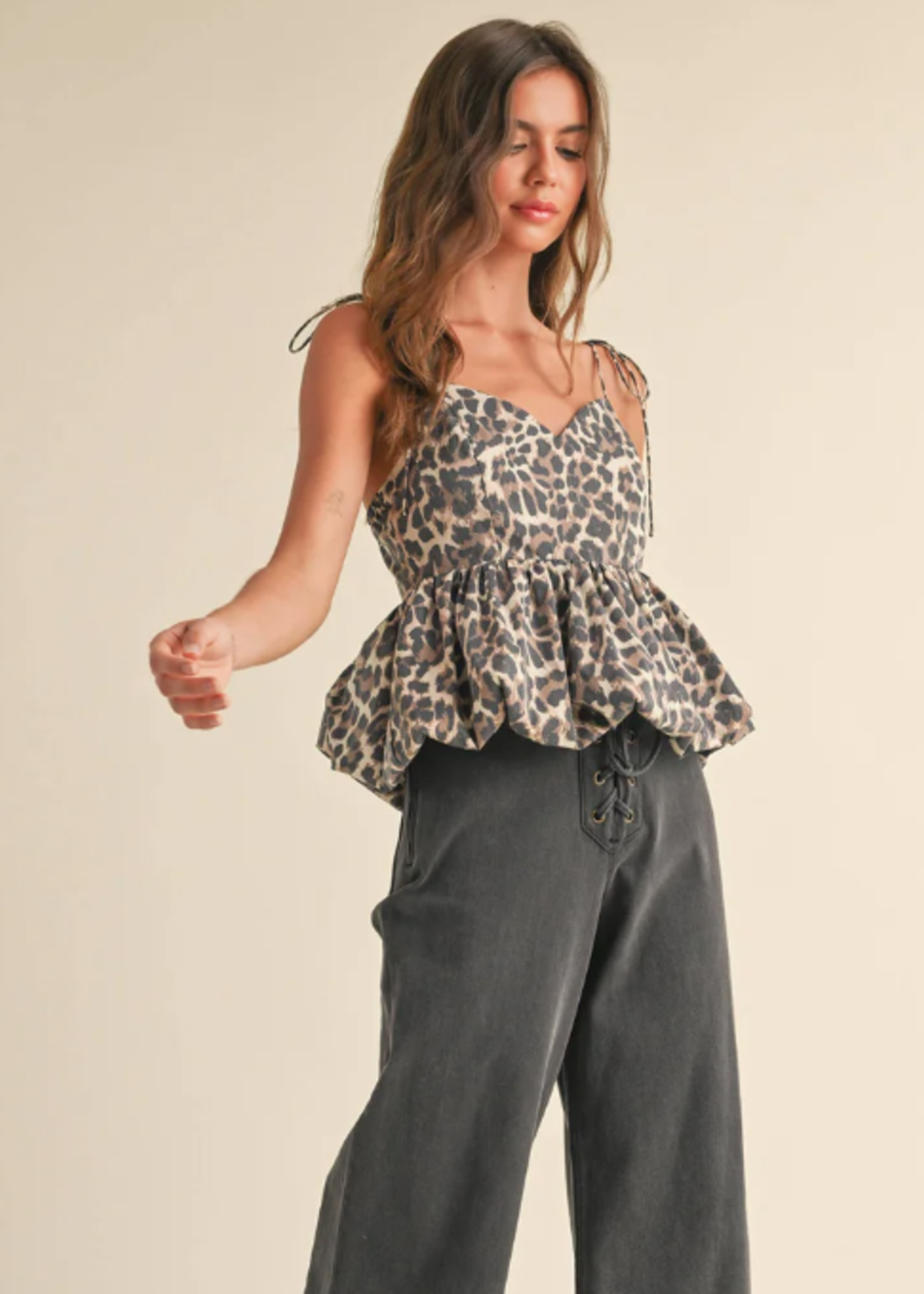 LEOPARD PRINT BALLON BOTTOM TOP