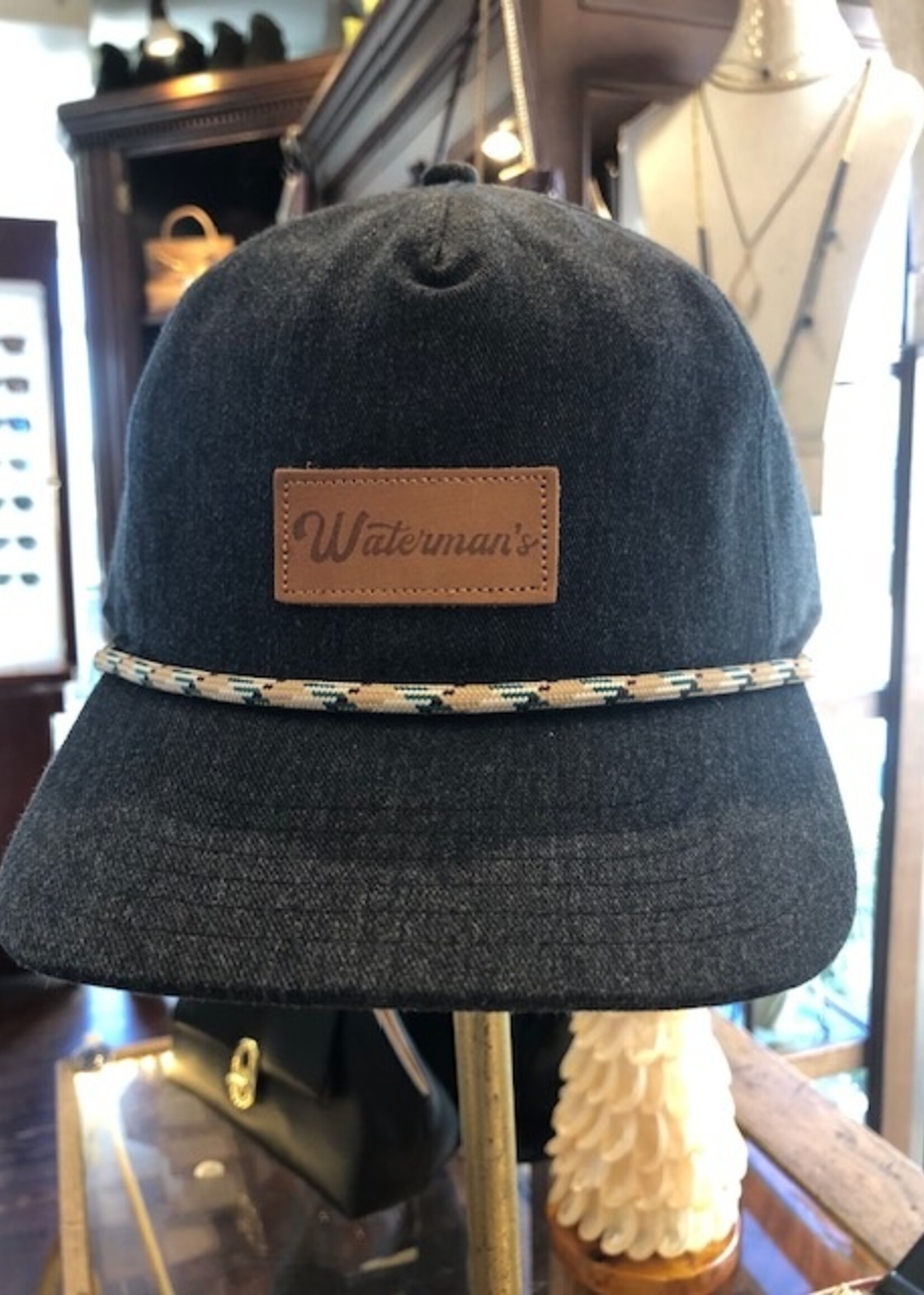 Waterman's Leather Patch Adjustable Hat With Rope