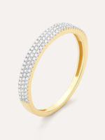 14k GP 3 Row Pave Band Ring