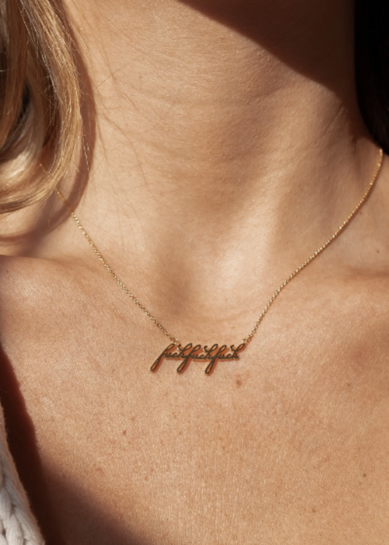 Fuck Fuck Fuck Script Necklace