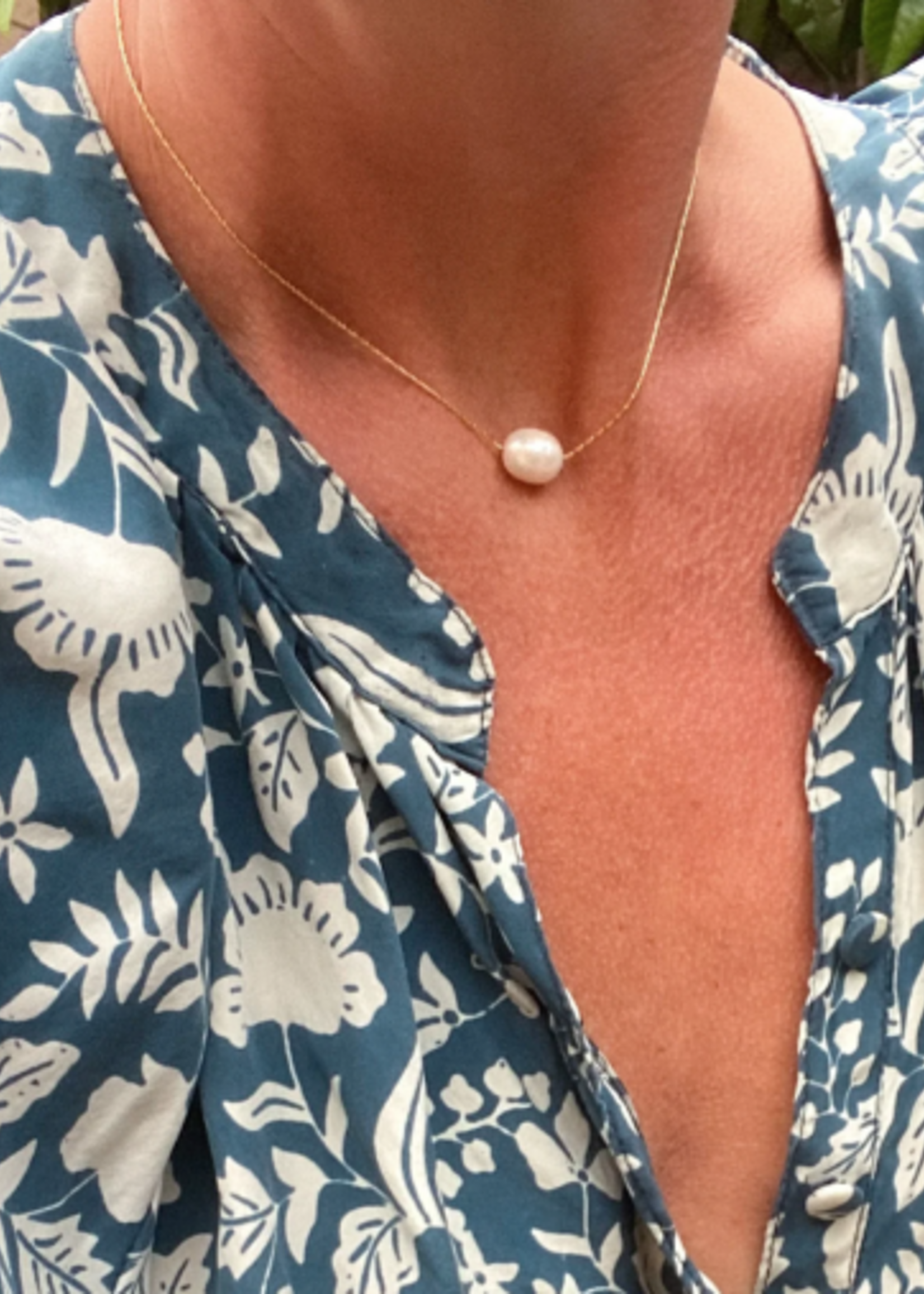 Isla Pearl Necklace 14k Gold Plated