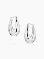 Petite Lumi Hoop Earrings - Rhodium Plated