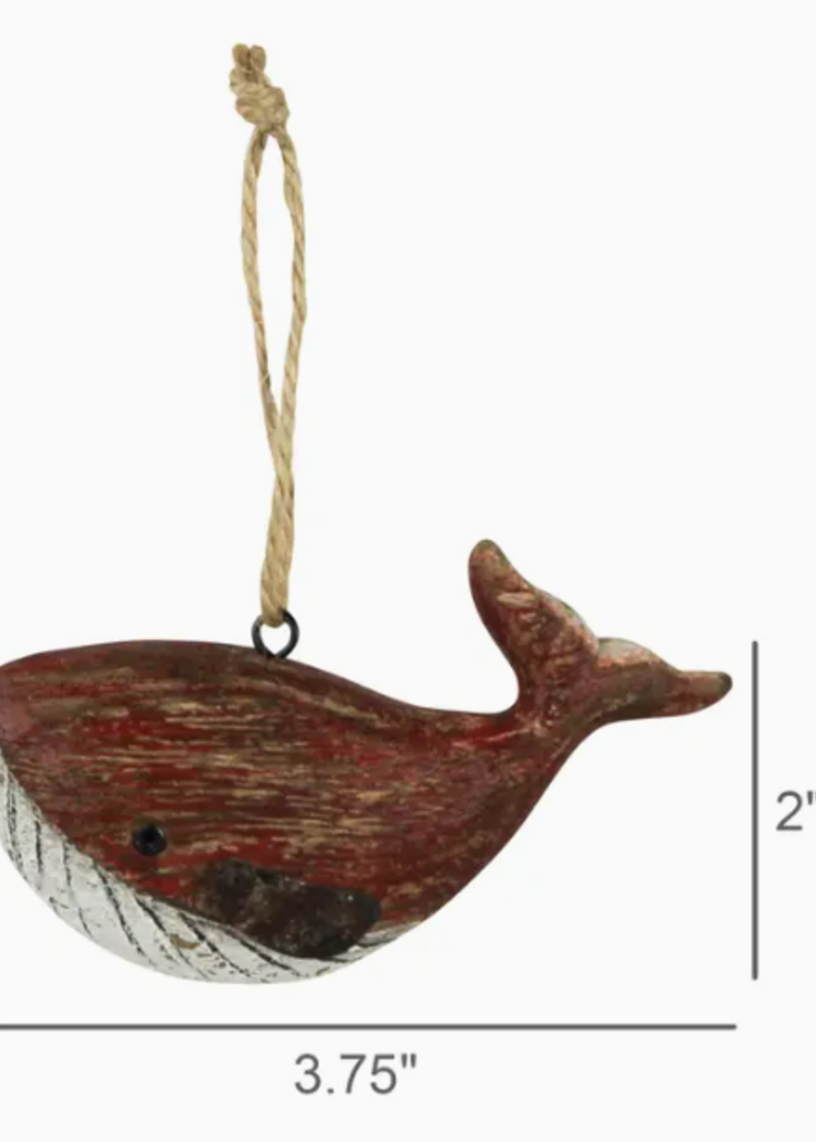 Wooden Whale Ornament