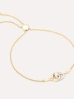 Entwined Discs Bolo Bracelet 14k Gold Plated