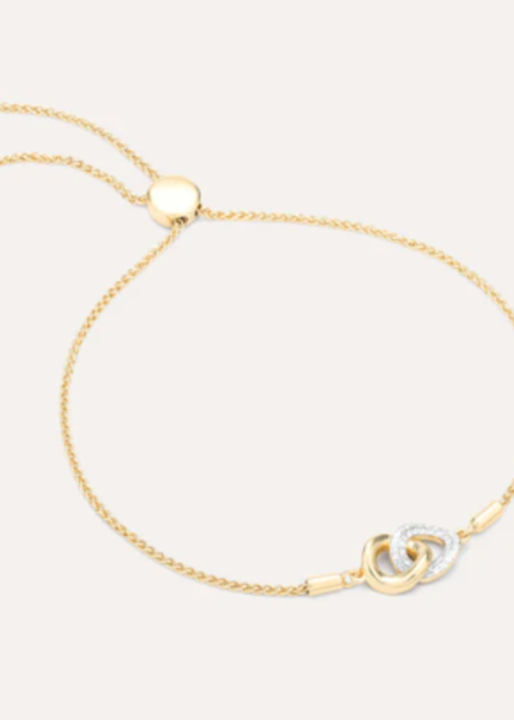 Entwined Discs Bolo Bracelet 14k Gold Plated