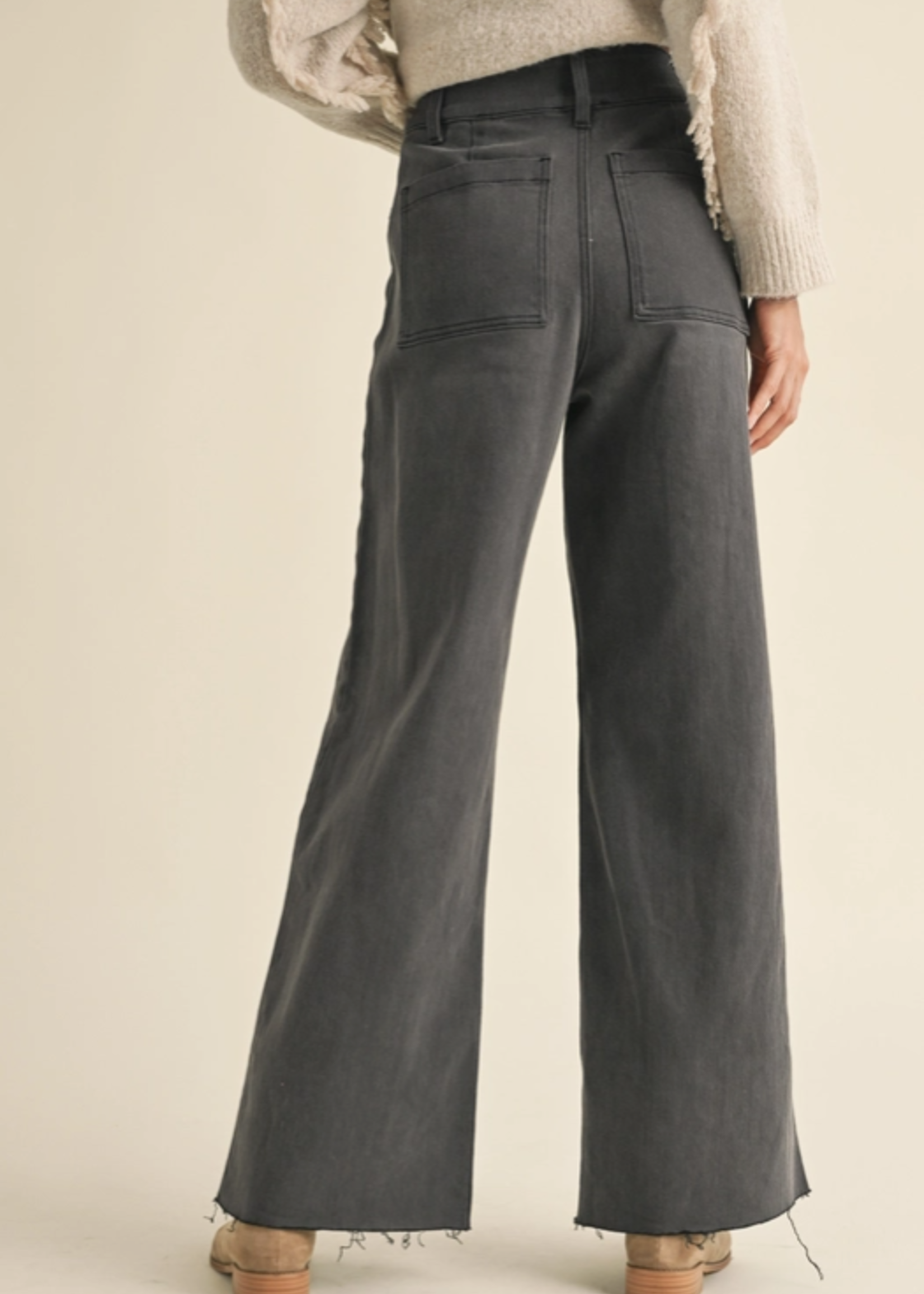 Lace-Up Front Wide Leg Pants