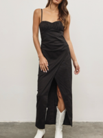 Gathered Front Overlap Cami Dress