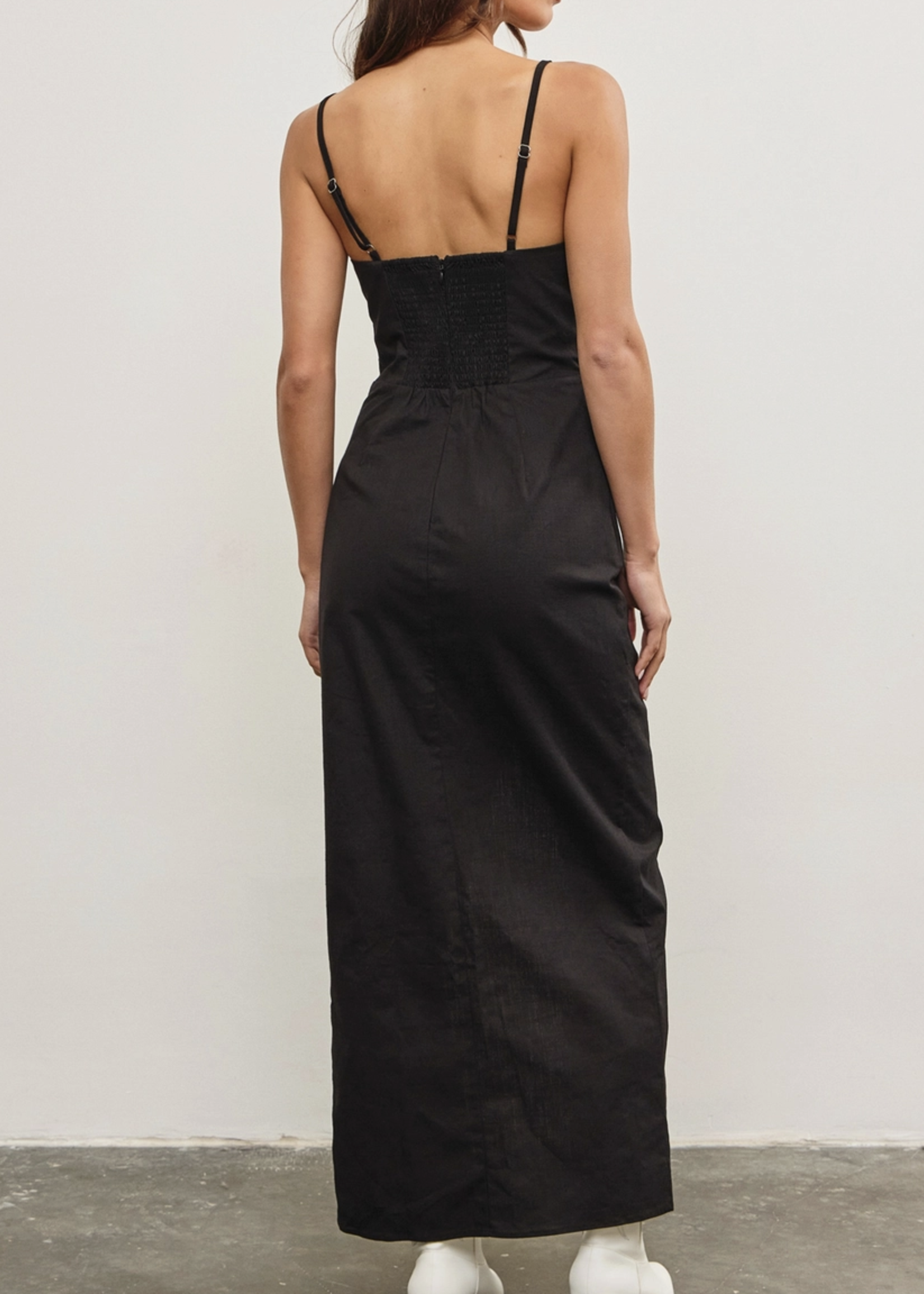 Gathered Front Overlap Cami Dress