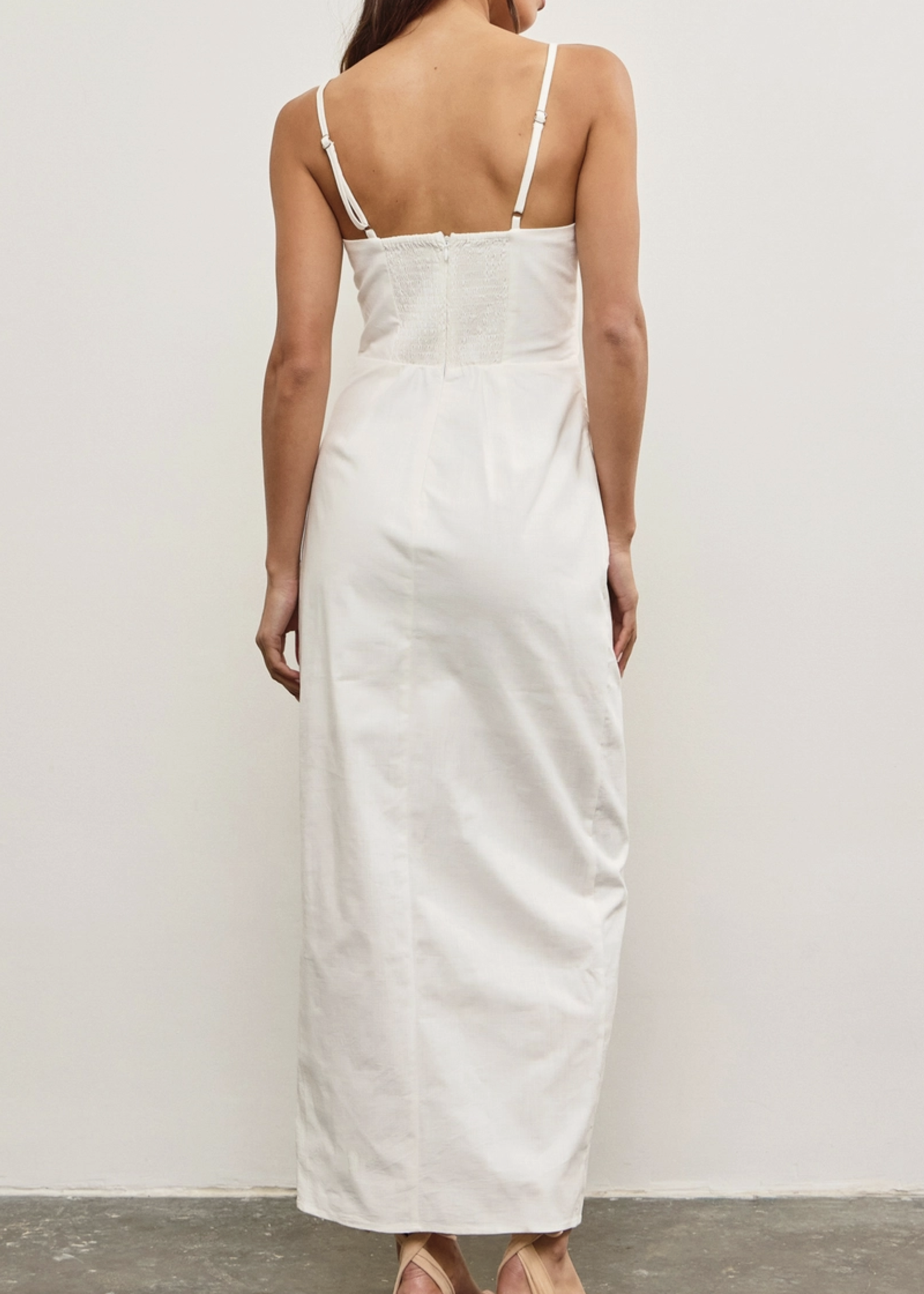 Gathered Front Overlap Cami Dress