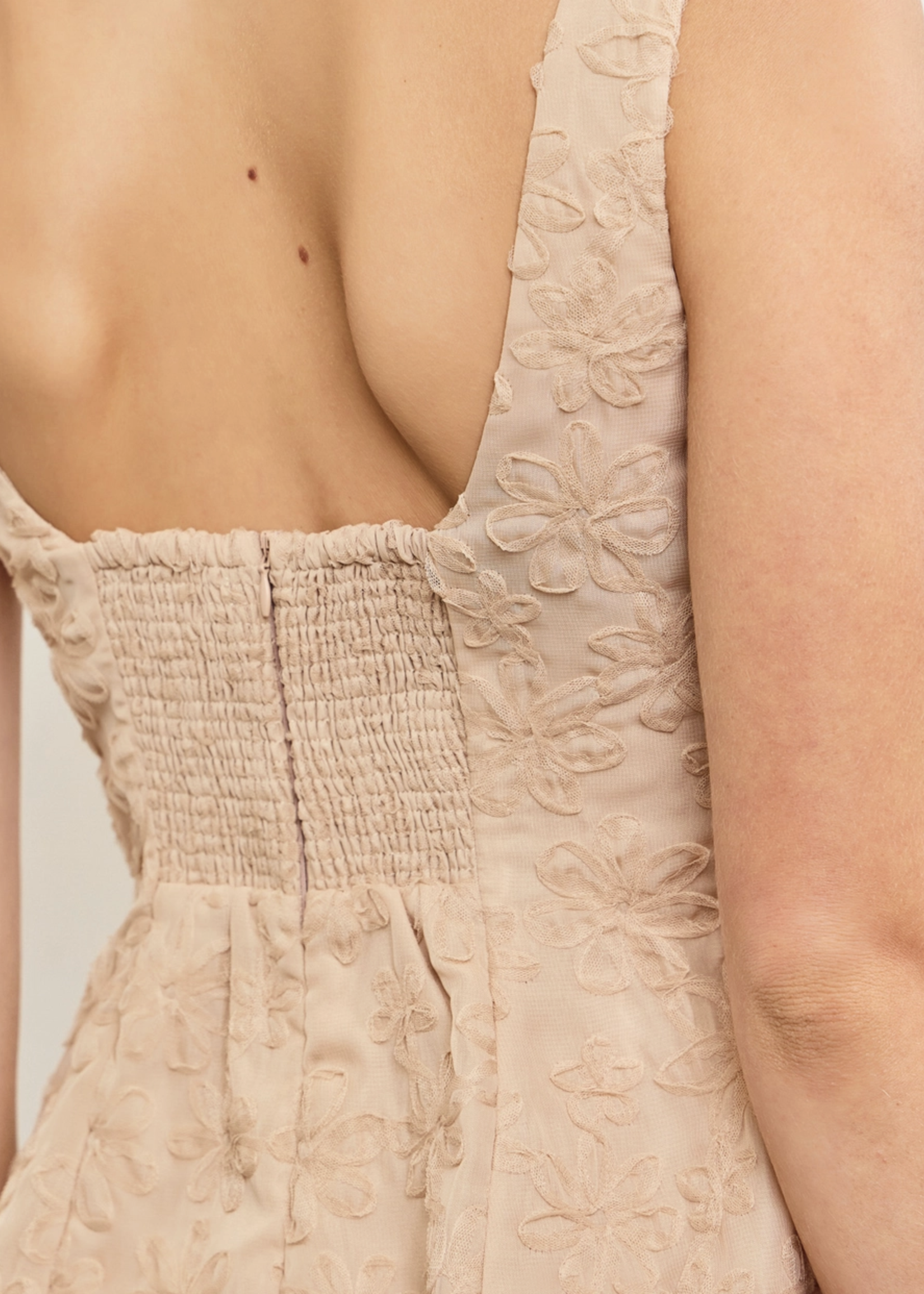 Embroidered Flower Sleeveless Dress