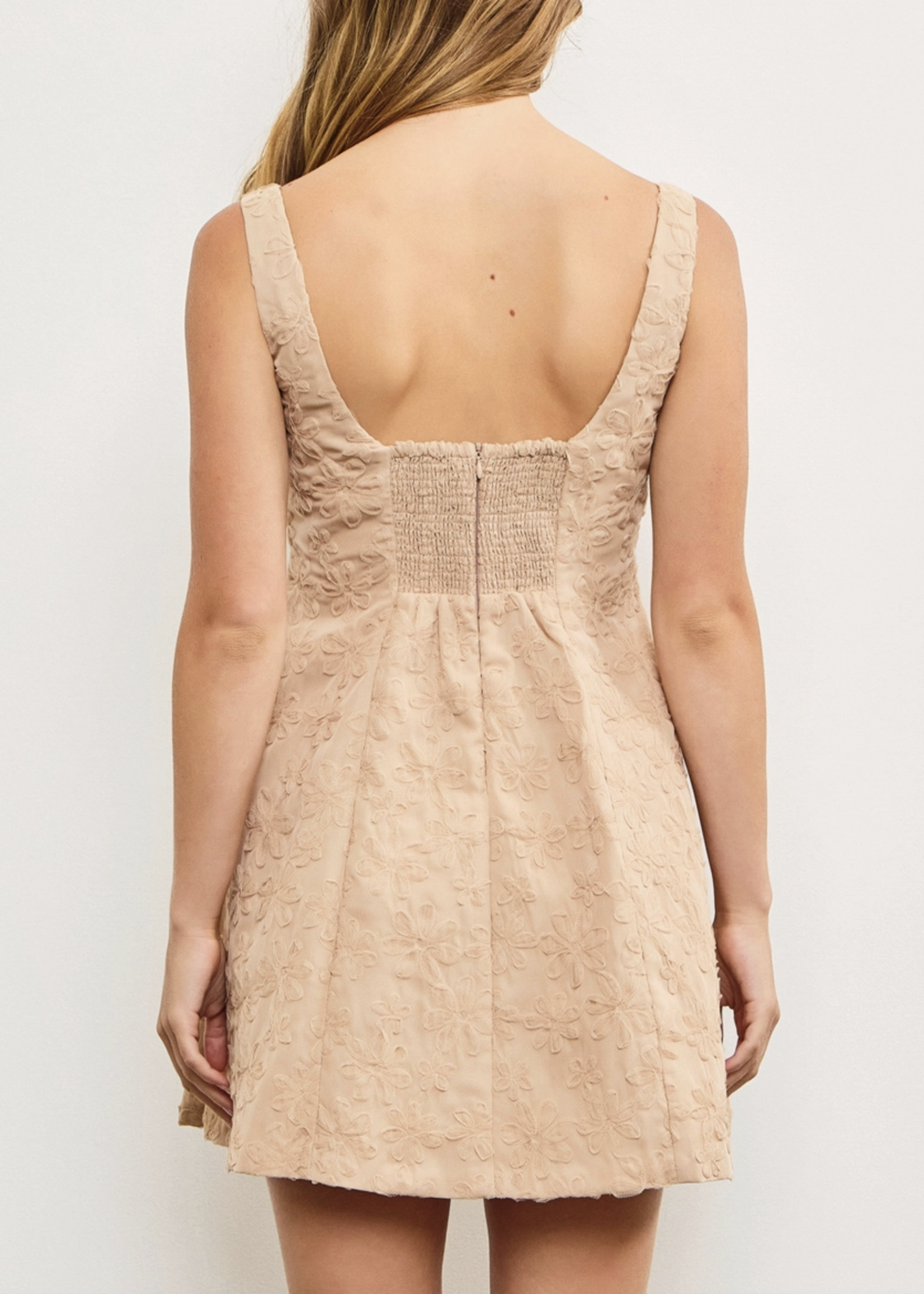Embroidered Flower Sleeveless Dress