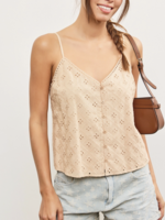 Front Button Eyelet Cami