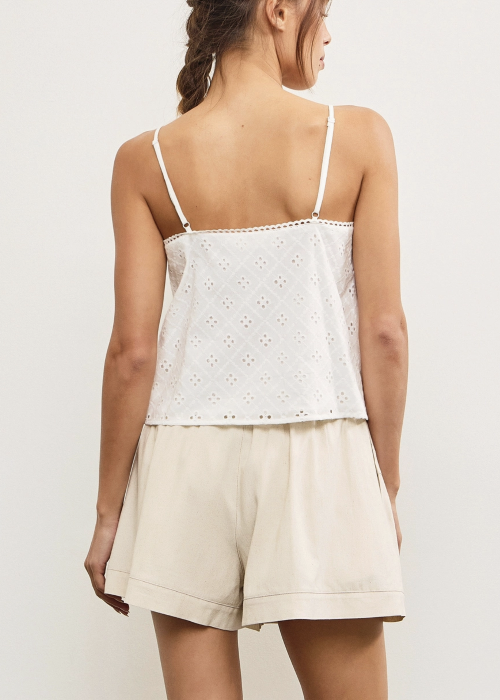 Front Button Eyelet Cami