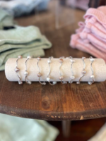 Stretchy Silver w/ Pearl Bracelet