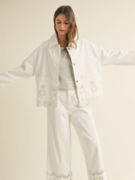 Jacket With Eyelet & Scallop Detail