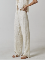 Floral Embroidery Wide Leg Trouser Pants