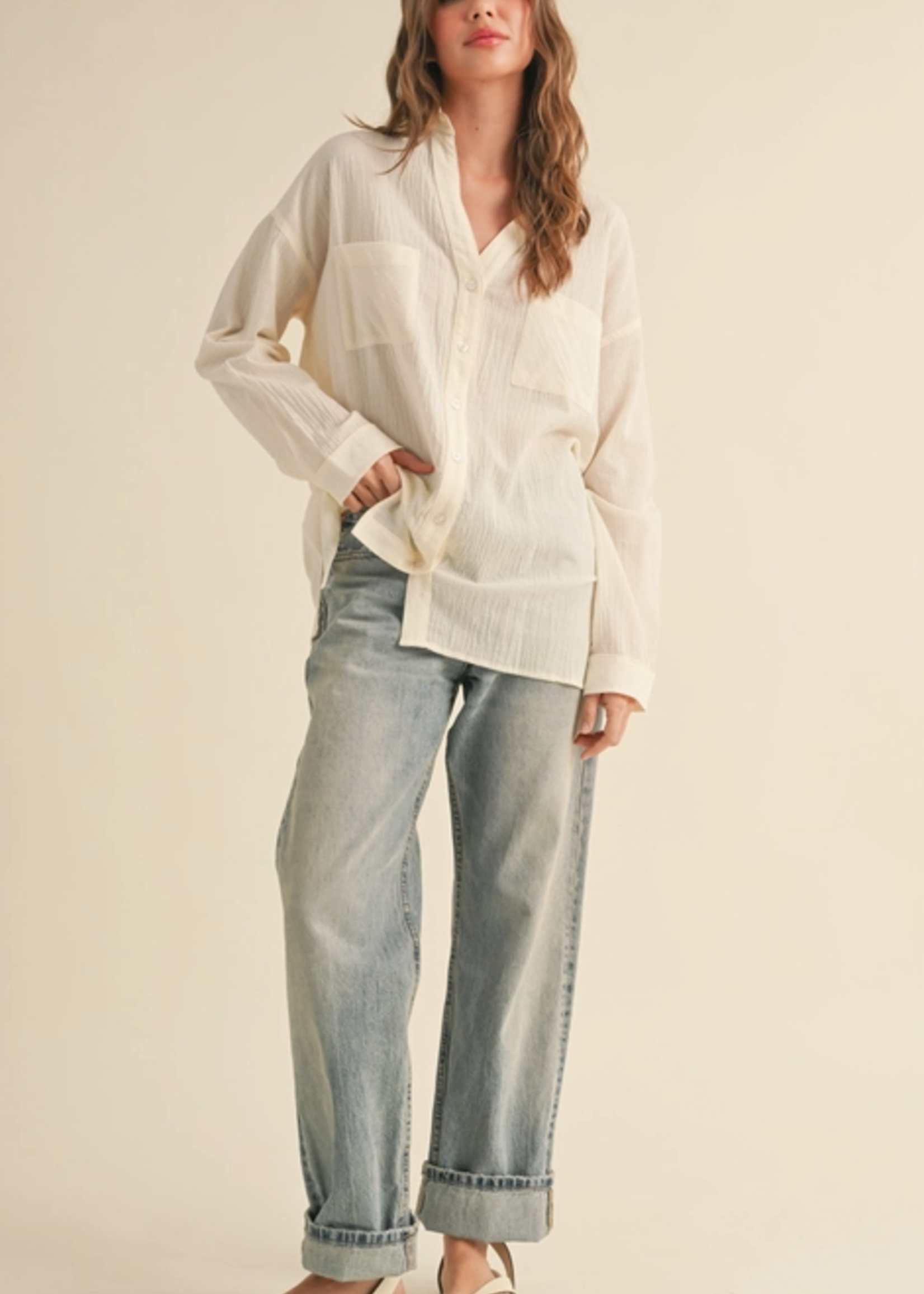Button-down Basic Cotton Shirt