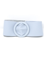 Wide Leather Belt Circle Buckle