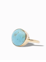 Blue Mohave Turquoise Ring 14K Gold Vermeil Over Sterling Silver Size 7