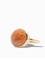 Orange Coral Ring 14k Gold Vermeil Over Sterling Silver Size 7