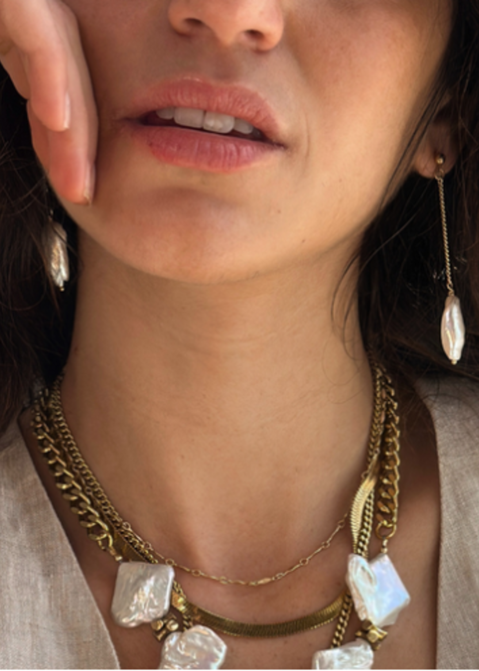 Pearl Drop On Post Earring