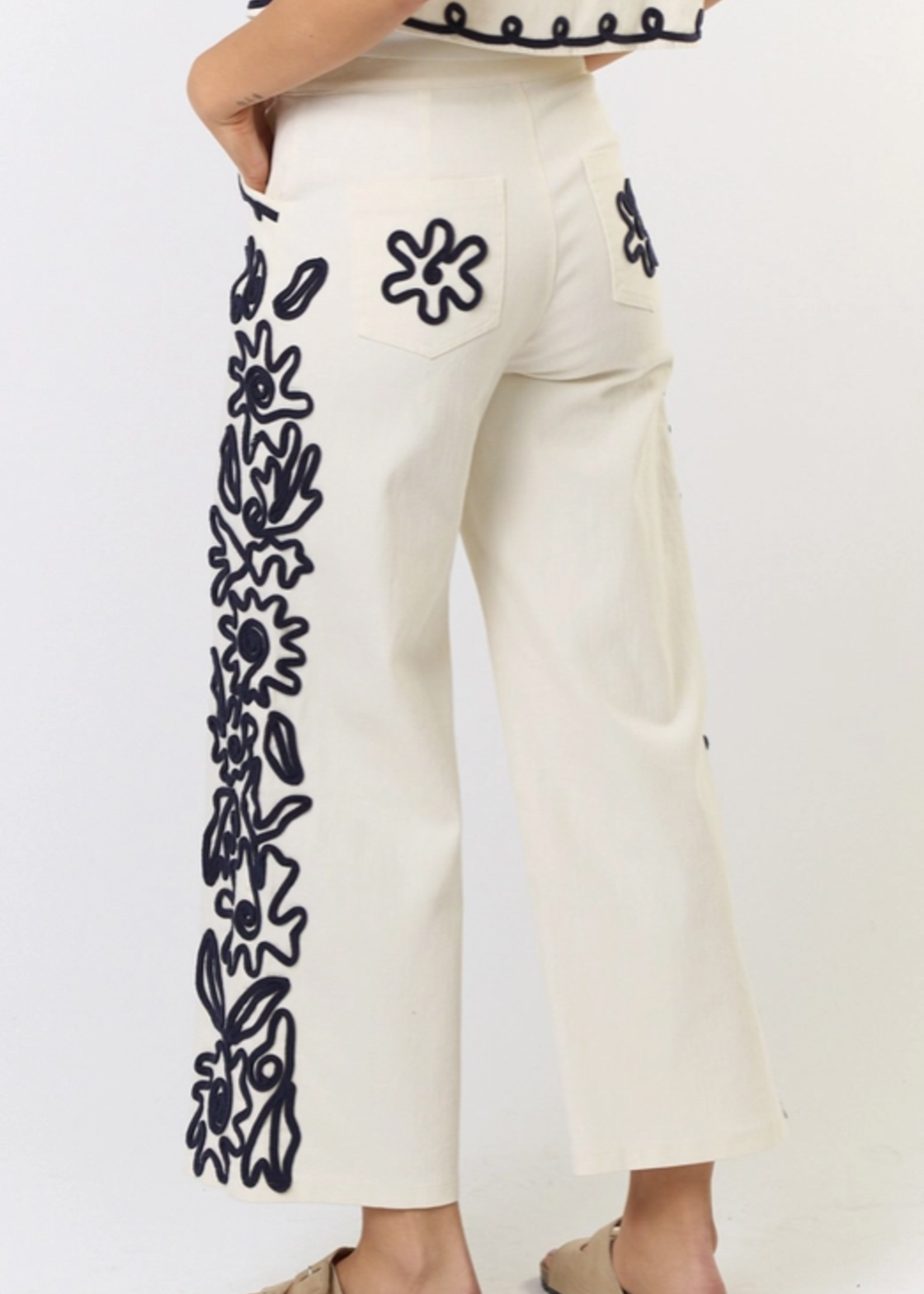 Cord Detailed Denim Pant