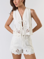 Embroidered Scalloped Shorts