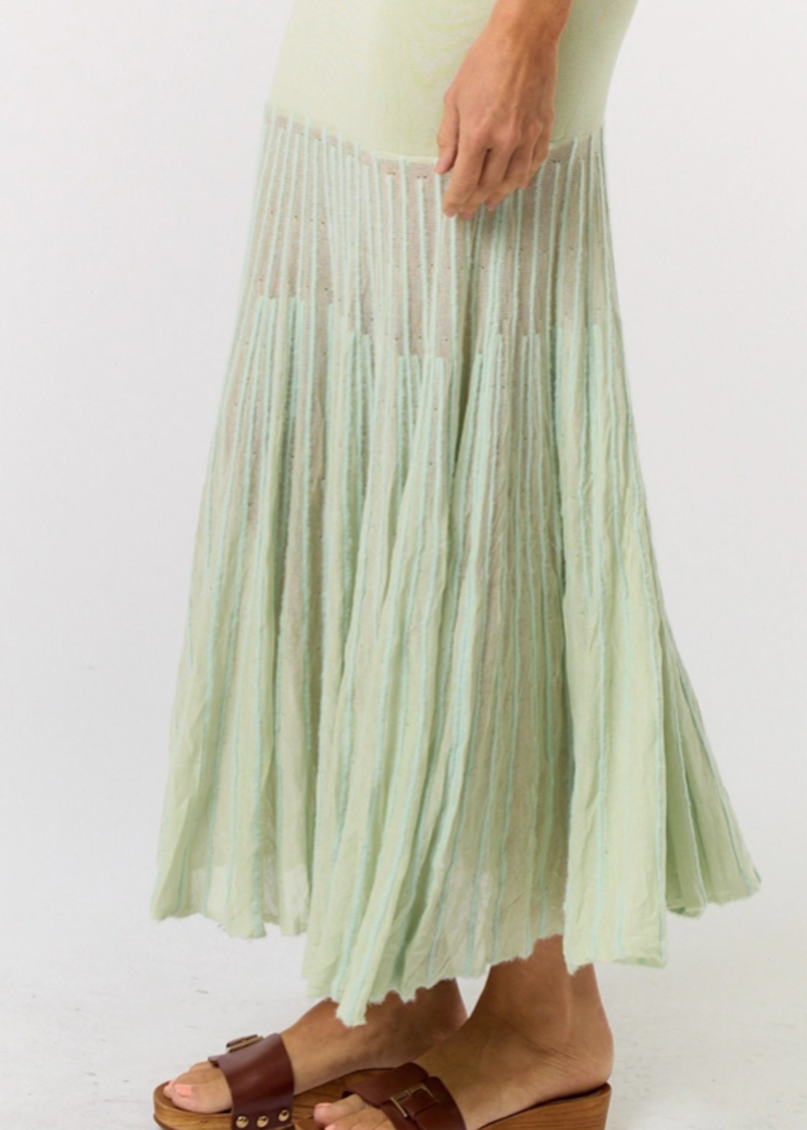 Sleeveless Sweater Dress with Flowy Mesh Bottom