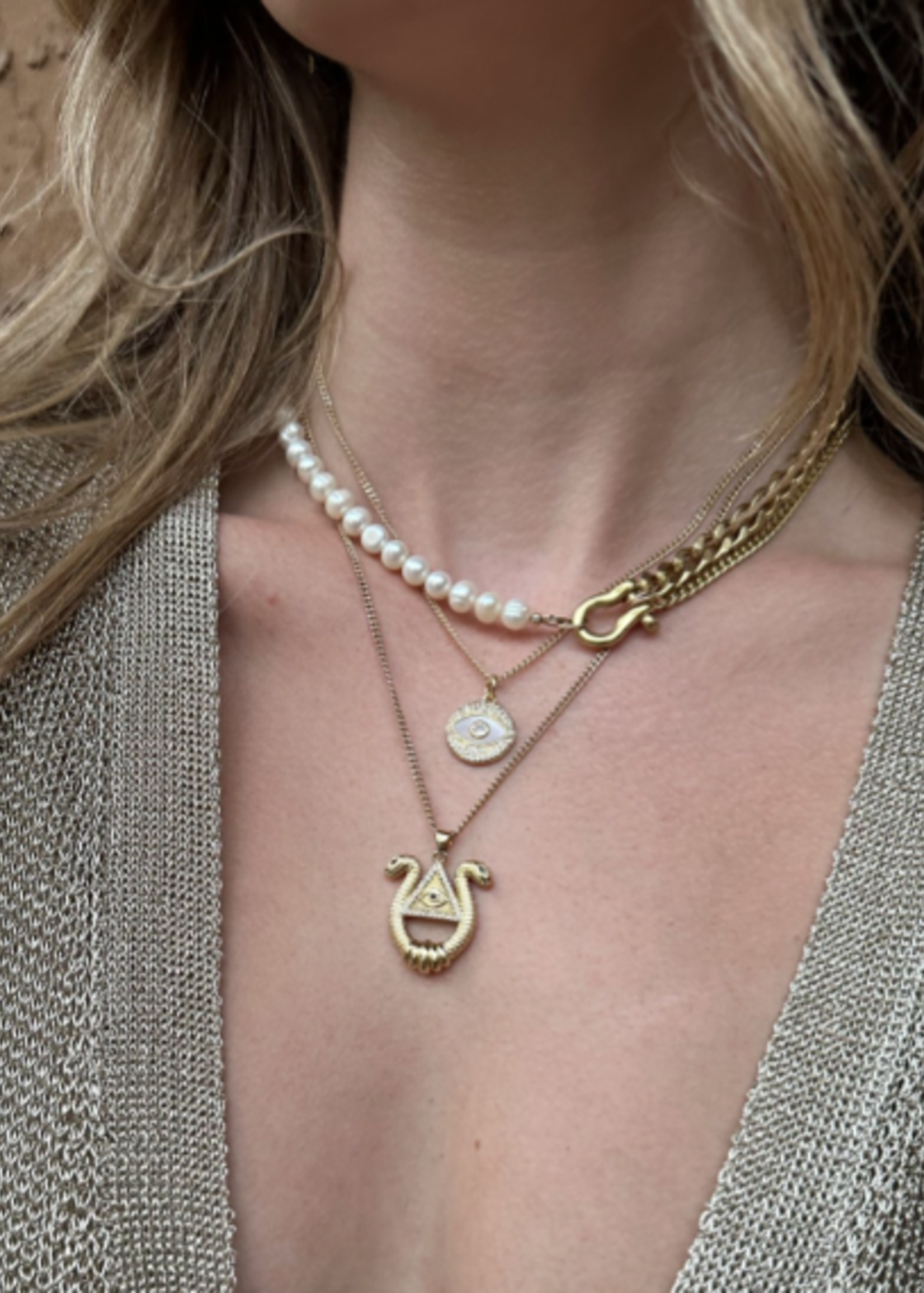 Pearl Shackle Duo Statement Chain