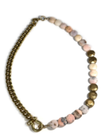 Shackle Single Pink Opal & Sand Dollar Coin Necklace