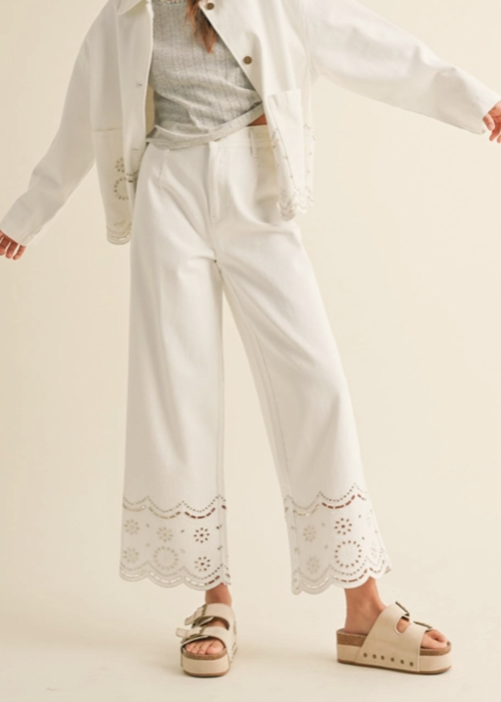 Embroidery Bottom Pants