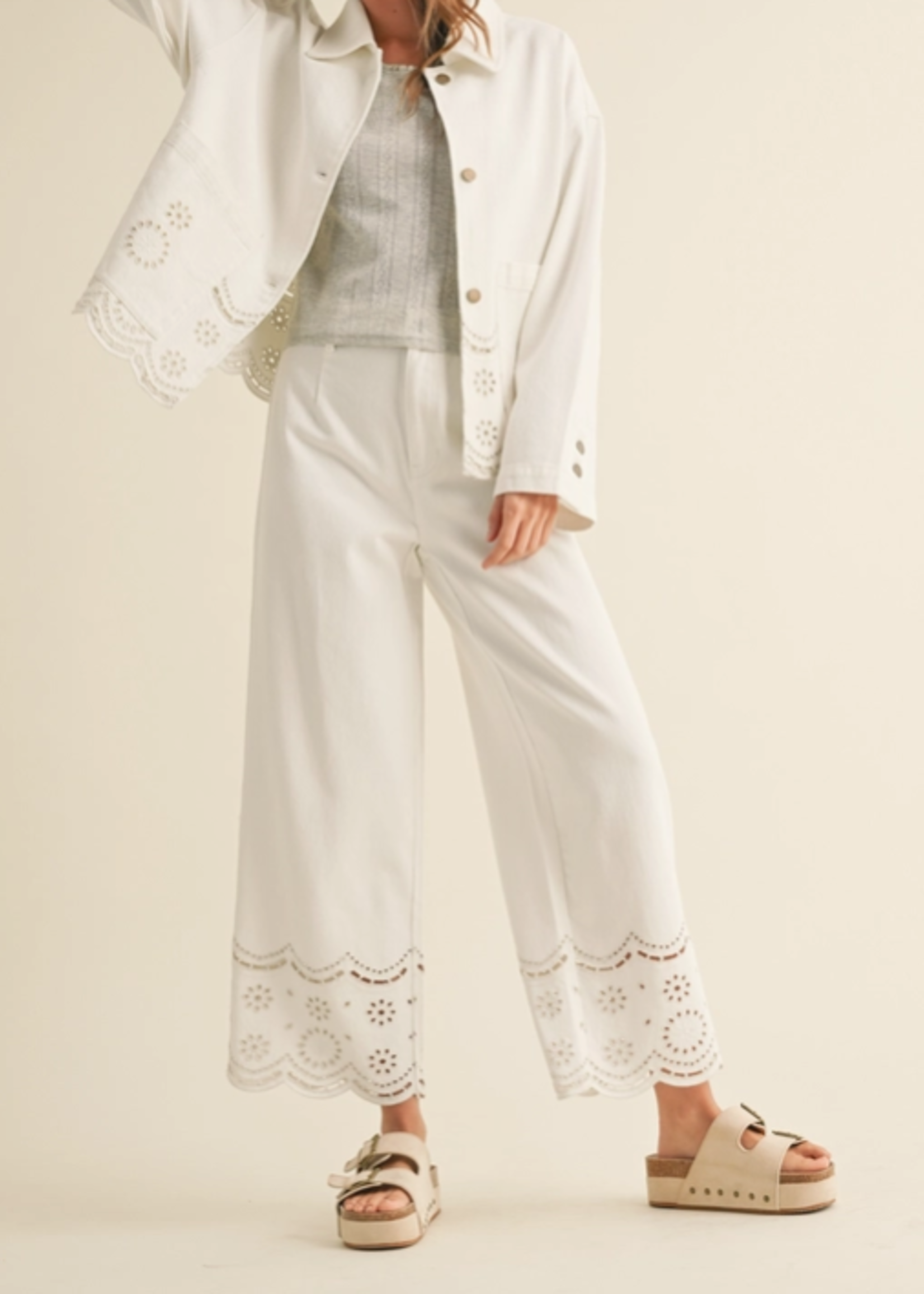 Embroidery Bottom Pants