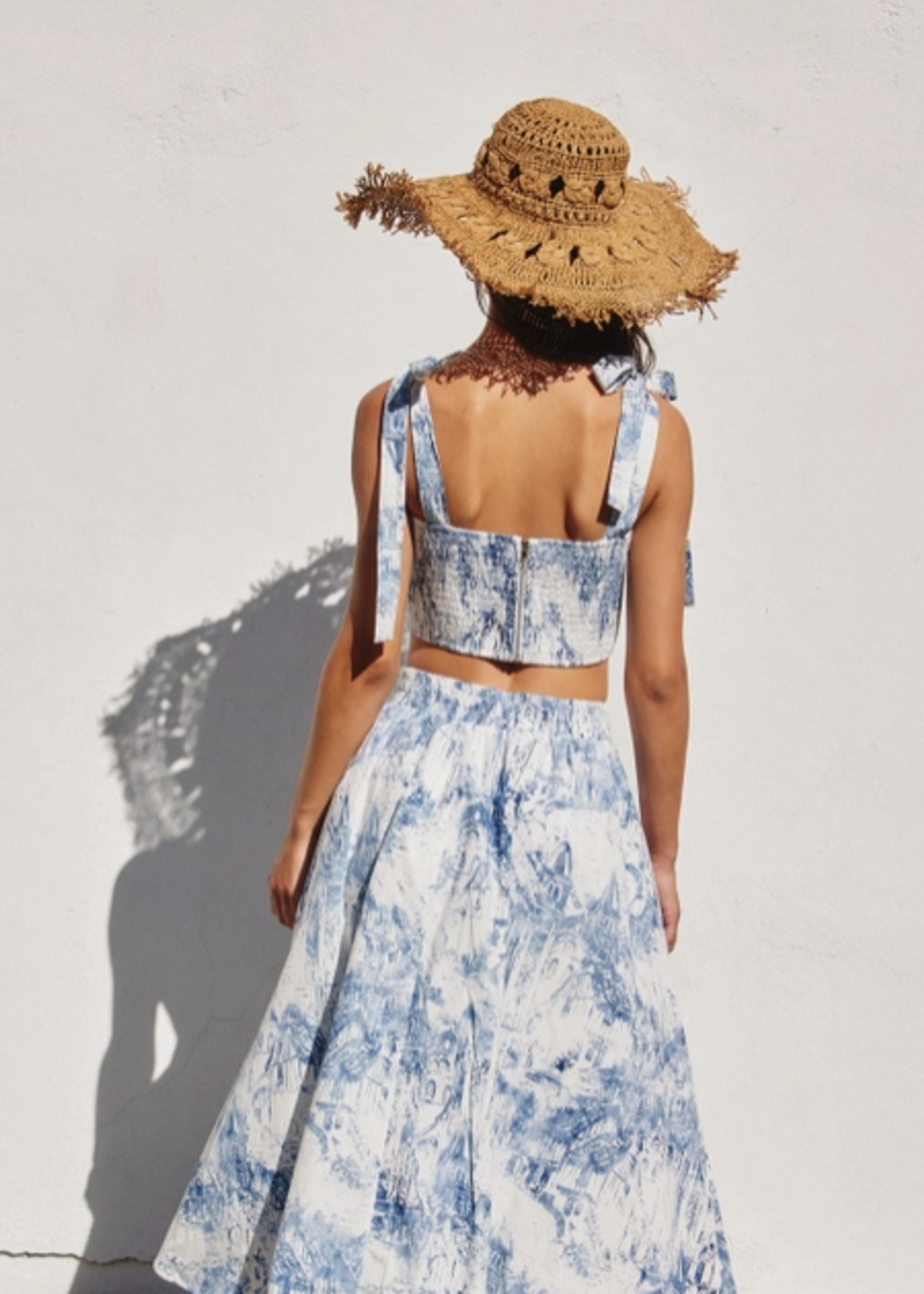 Coastline Tie Shoulder Crop Top