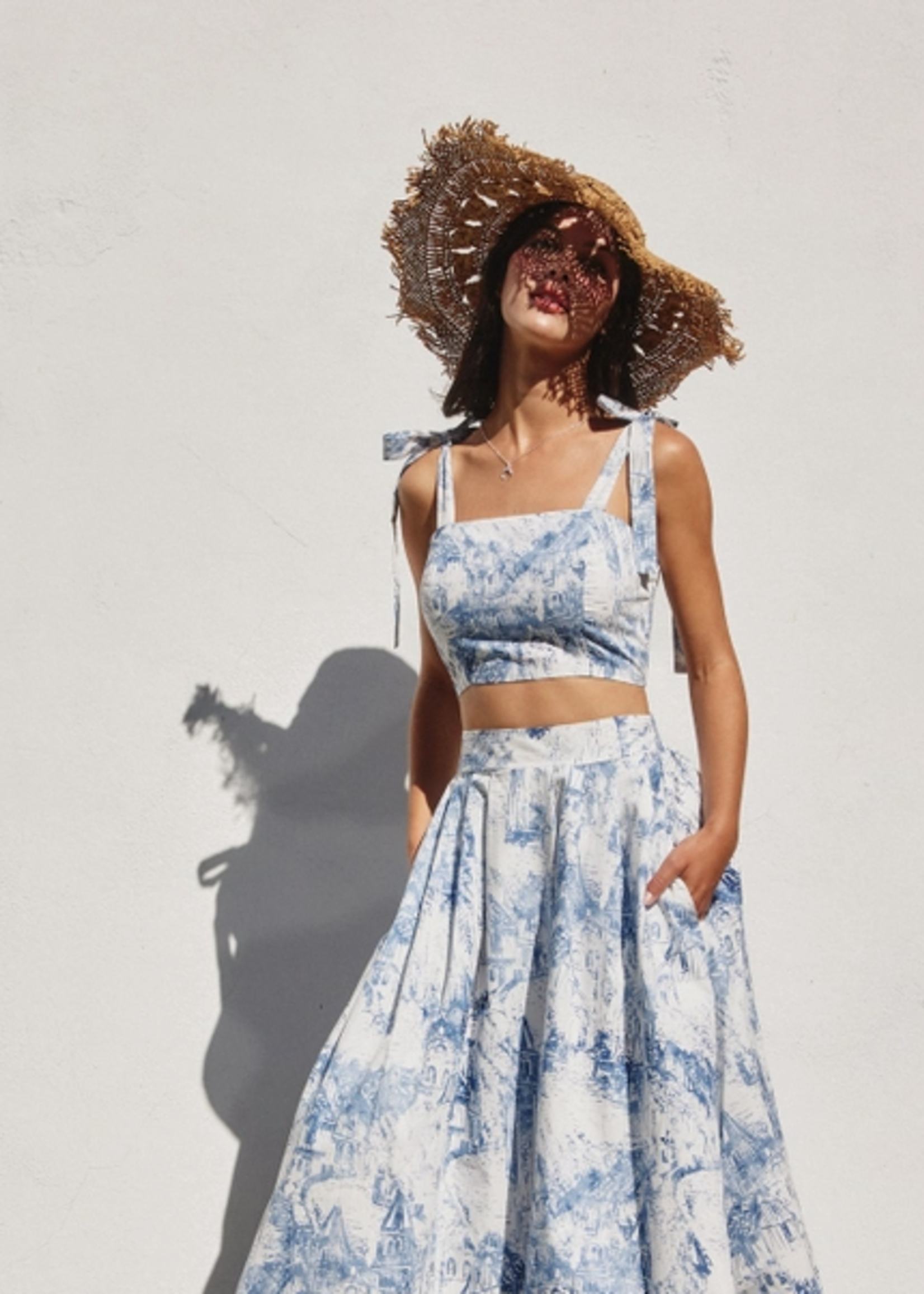 Coastline Tie Shoulder Crop Top