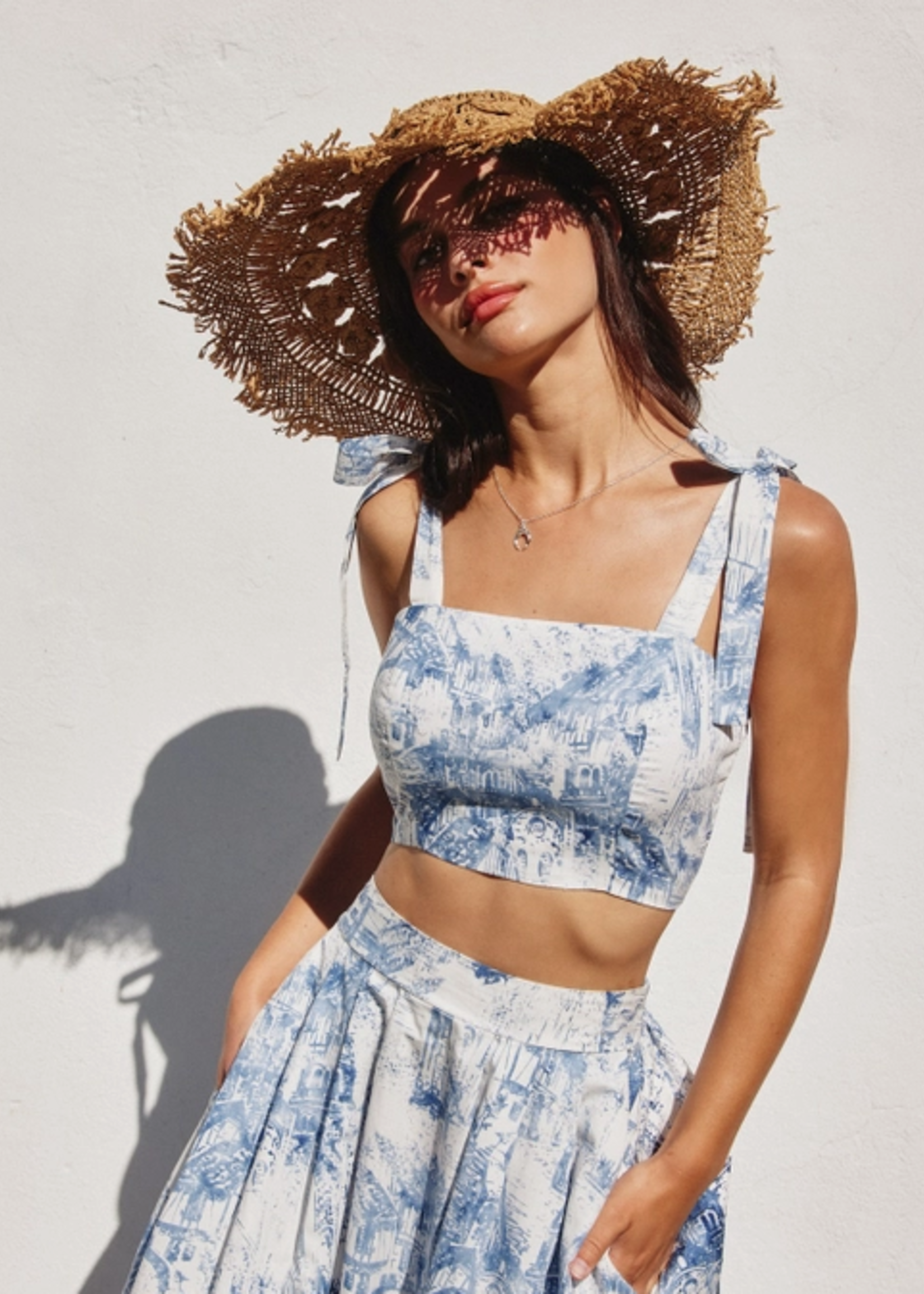 Coastline Tie Shoulder Crop Top