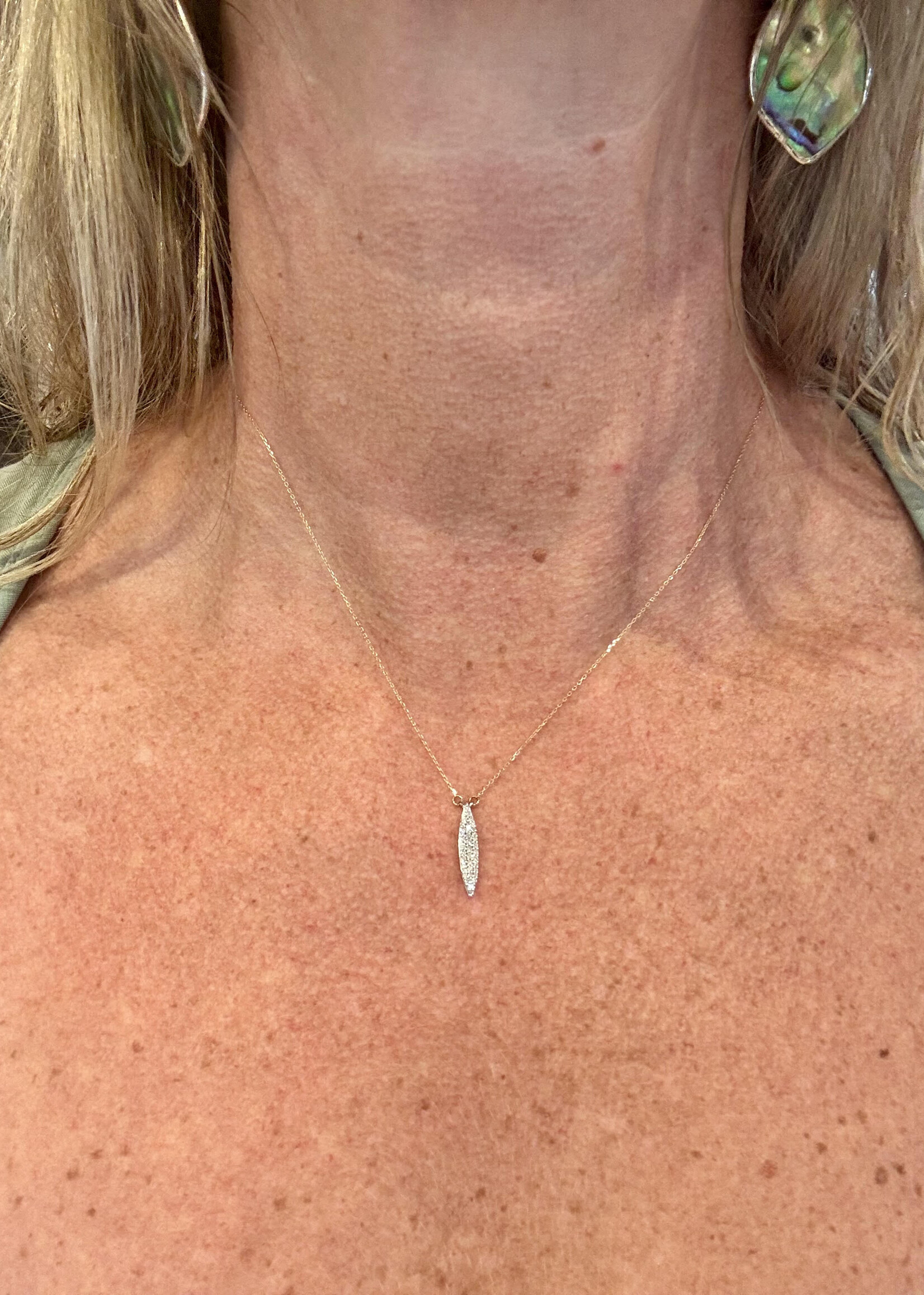 Small pave marquise necklace - MXD