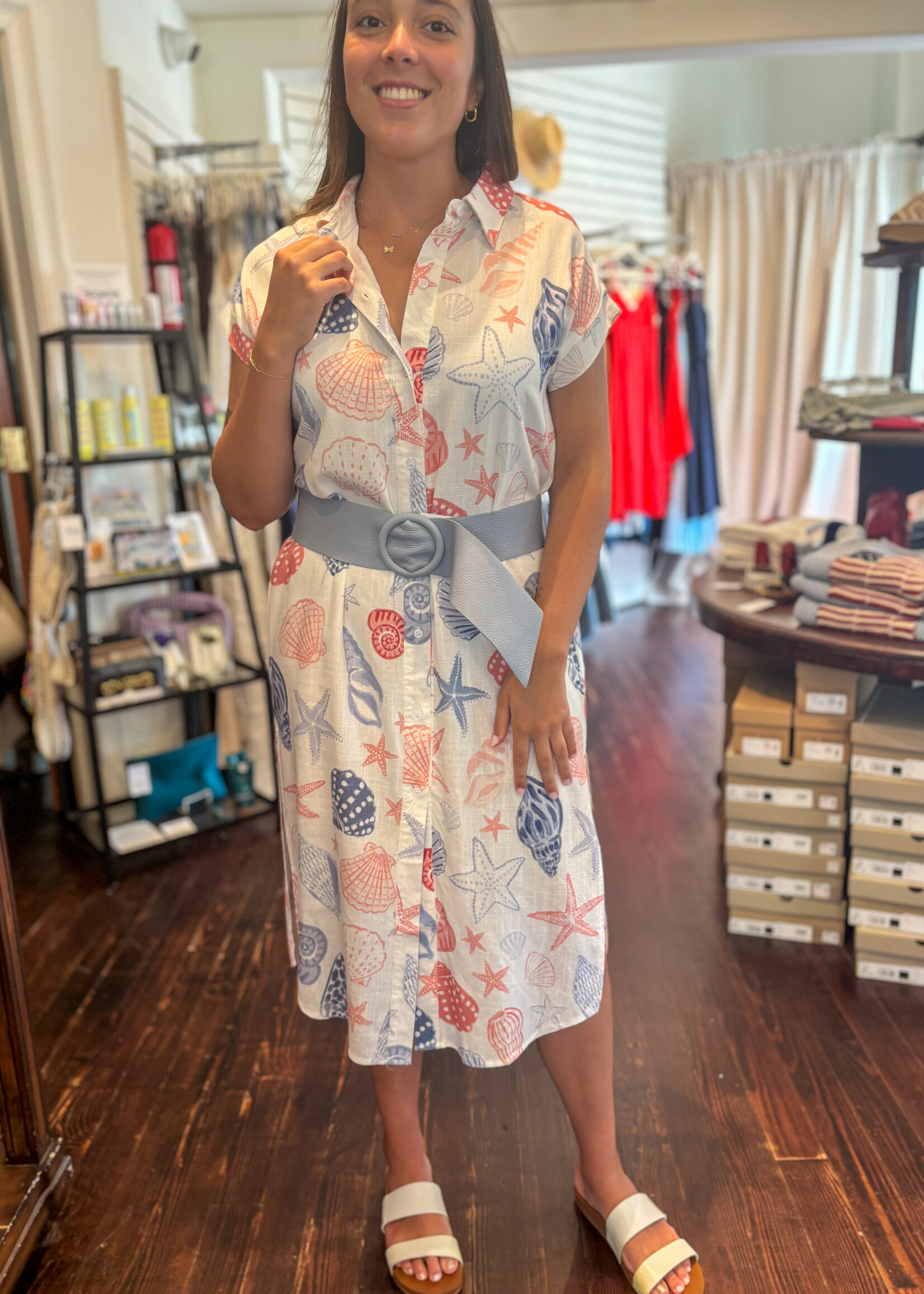 Seashells Duster Shirt Dress