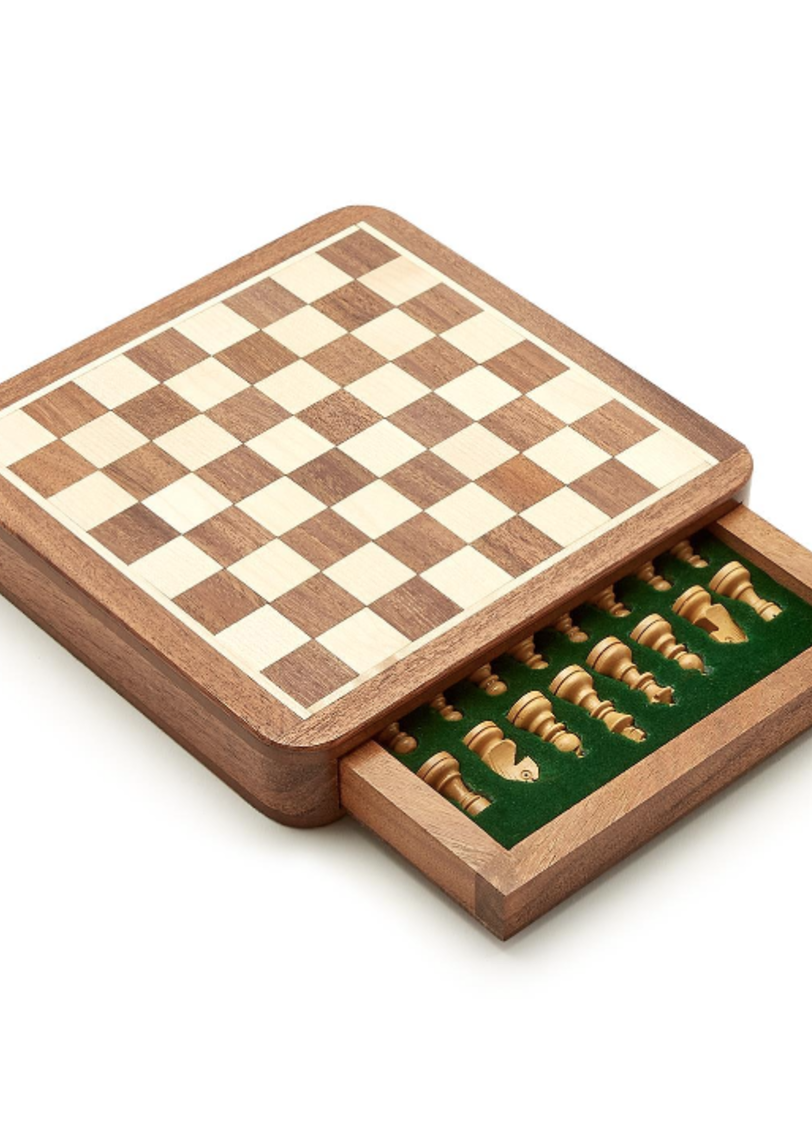 Magnetic Chess Set in Hand-Crafted Wooden Box (Acacia & Maple)